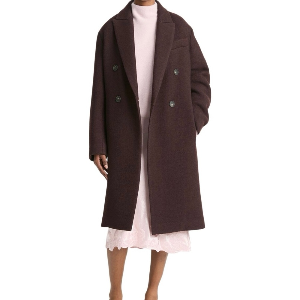 VINCE. Rich Brown Wool Blend Coat